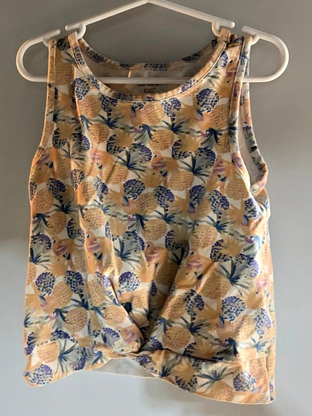Girls 10Floral Tank Top in Yellow & Blue Like New